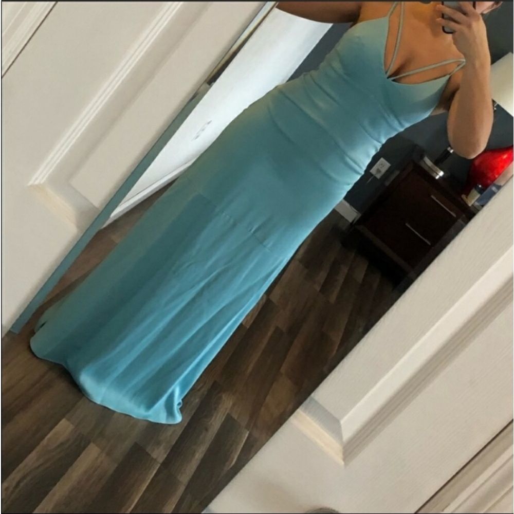 Nicole Miller Light Aqua Gown